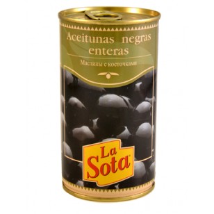 Aceituna Negra con hueso L/370 ml.